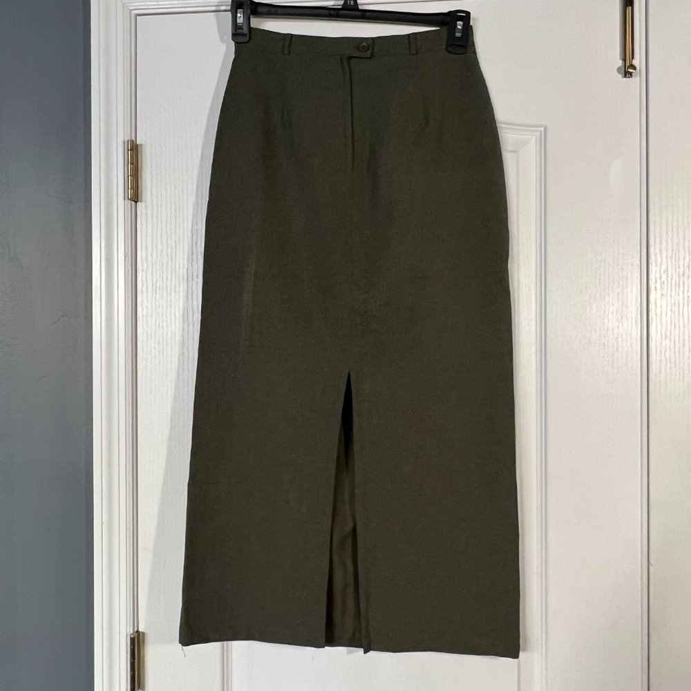 Olive Green Maxi Skirt Set - Picture 5 of 6